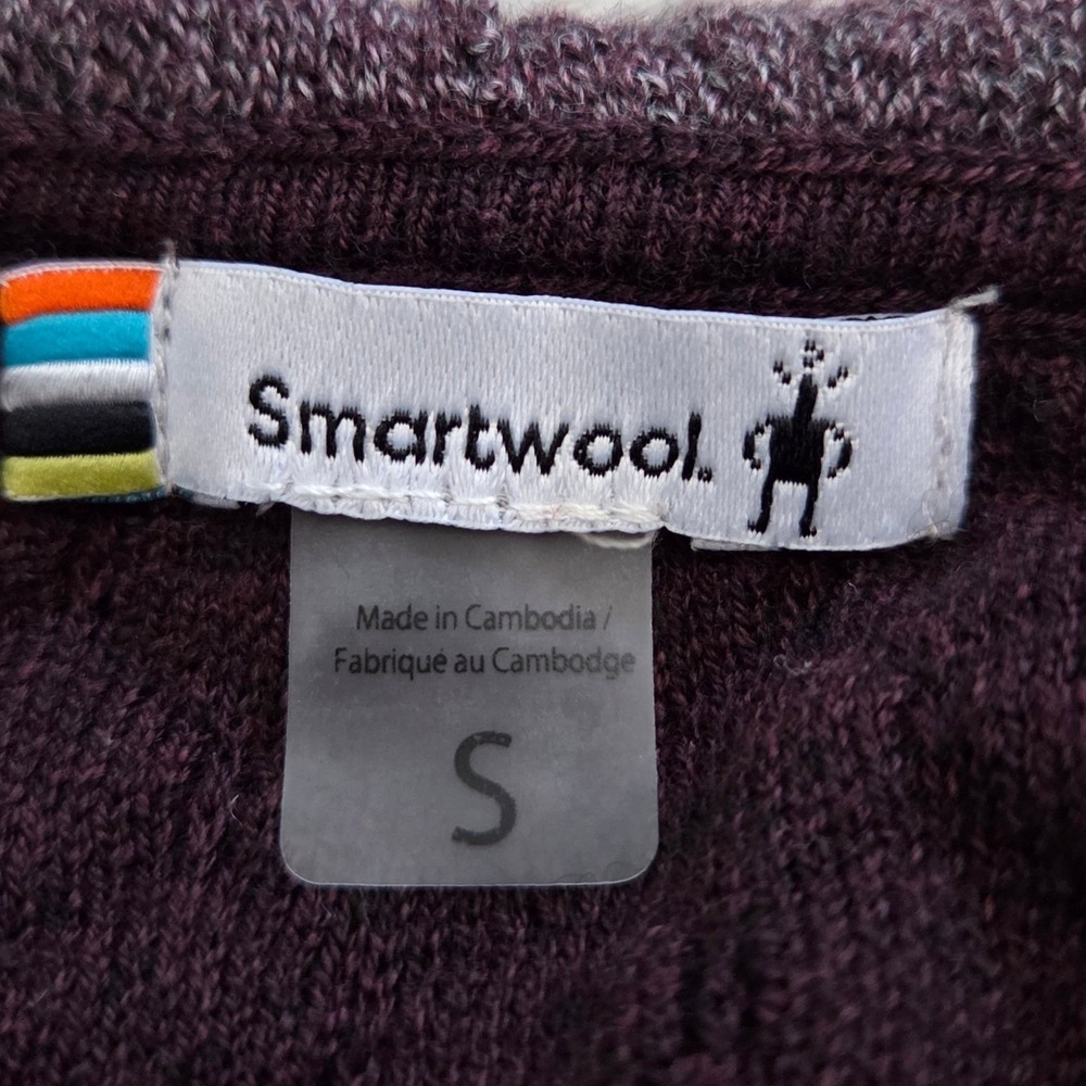 Smartwool Hoodie Purple Textured Knit Wool Blend Pullover Womens Small - Picture 4 of 6